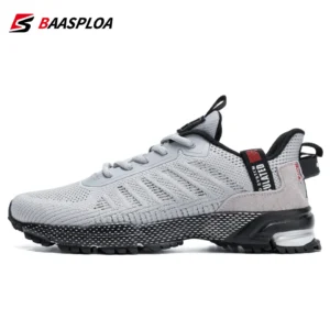 Baasploa Männer Laufschuhe Mesh Atmungsaktive Sportschuhe Für Männer Mode Leichte Casual Turnschuhe Rutschfeste Schnürung Plus Größe 50