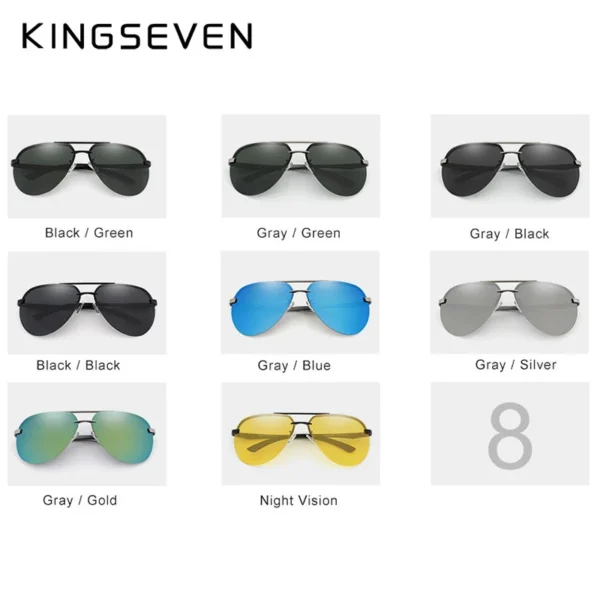 KINGSEVEN Aluminium Magnesium Polarisierte Randlose Linse Sonnenbrille Für Männer High Definition Retro Frauen Brillen Oculos de sol 3