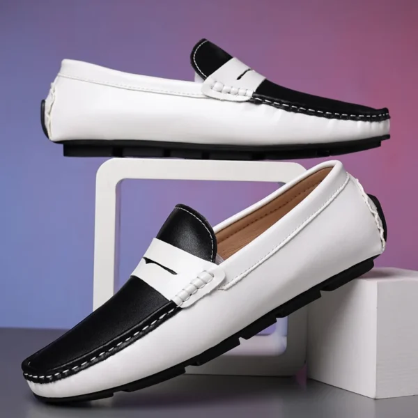Männer Schuhe Leder Casual Luxus Formale Mann Loafer Mokassins Italienische Atmungsaktive Slip auf Männliche Bootsschuhe Komfortables Fahren Schuh 3
