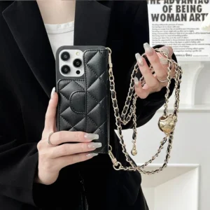 Crossbody verstellbare Lanyard-Handyhülle für iPhone 16 15 14 Plus 13 12 11 Pro Max, Brieftasche, Kartenhalter, Leder, inklusive Abdeckung