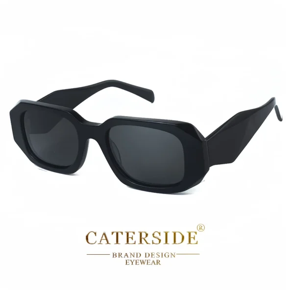 CATERSIDE Retro Polarisierte Sonnenbrille Männer Polygon Große Acetat Rahmen frauen Sonnenbrille Reisen Fahren Einkaufen UV400 Brillen 2
