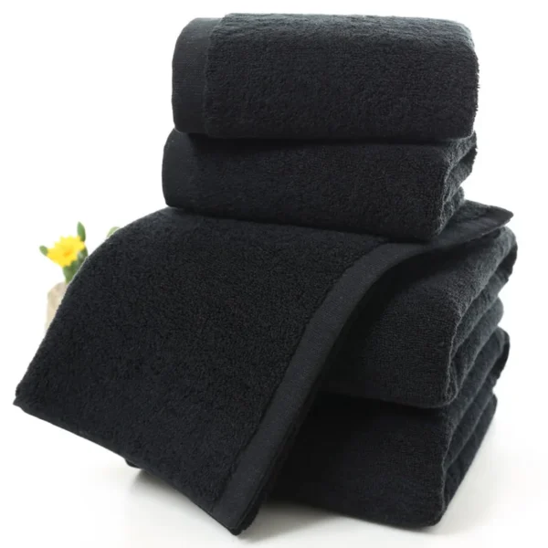 Schwarz Großes Badetuch Baumwolle Dicke Dusche Gesicht Handtücher Hause Badezimmer Hotel Erwachsene Badetuch Toalha de banho Serviette de bain 4