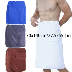 Verstellbarer sexy Herren-Baderock, tragbares Herren-Badetuch, weich, saugfähig, geeignet für Sauna, Spa, saugfähiges Strandtuch für Erwachsene