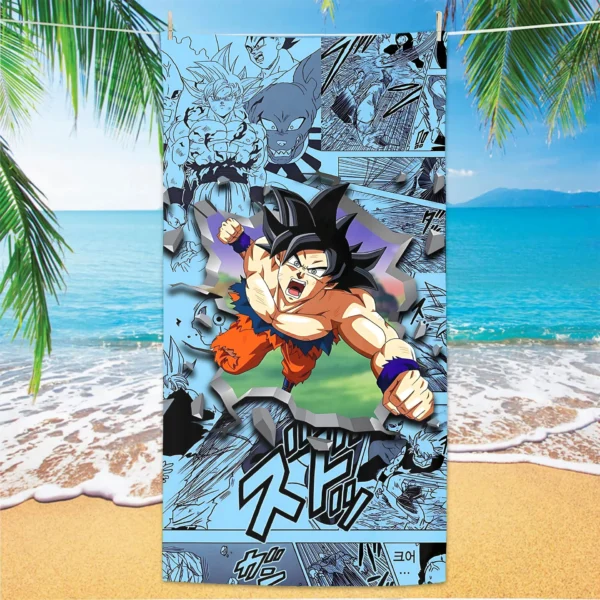 Strandtuch D-Dragon Balls für Bad Körperpflege Große Handtücher Home Badezimmer Set Zubehör Sauna Spa Turban zum Haartrocknen 2