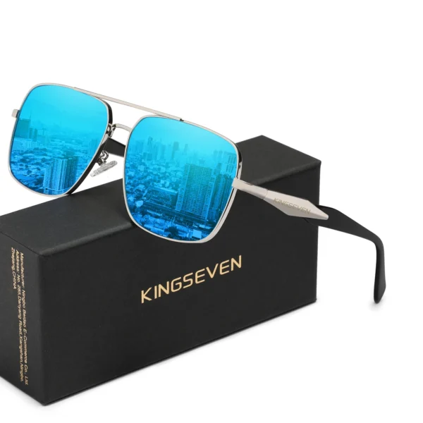 KINGSEVEN Mode Kausalen Sonnenbrille Männer Quadratischen Rahmen Anti-reflexion Polarisierte UV400 Objektiv Gläser Fahren Brillen 2