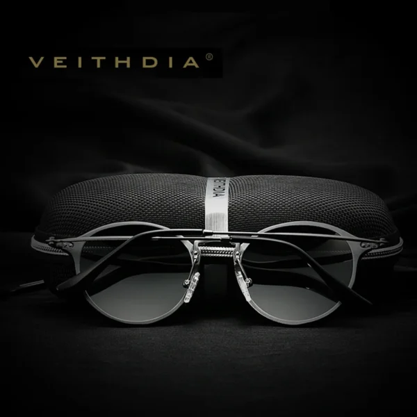 VEITHDIA Männer Sonnenbrille Mode Runde Unisex Sonnenbrille Polarisierte Beschichtung Spiegel Sport Fahren Männliche Brillen Für Frauen 6358 4
