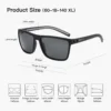 ZENOTTIC Retro Quadratische Polarisierte Sonnenbrille Fashion Shade Damen Herren Ultraleichter TR90-Rahmen UV400-Schutz Klassiker Sonnenbrille 6