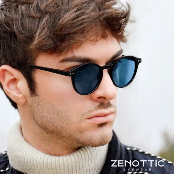 ZENOTTIC (S-Größe) Retro kreisförmige polarisierte Sonnenbrille 2024 2025, Herren Damen, Vintage, kleine runde Sonnenbrille, UV400-Brille