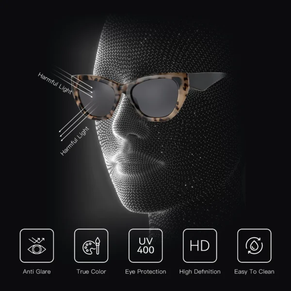 ZENOTTIC Damen-Sonnenbrille, quadratisch, Acetat, polarisiert, dicker Rahmen, UV400-Schutz, Sonnenbrille, modisches Damen-Einkaufsgeschenk 5