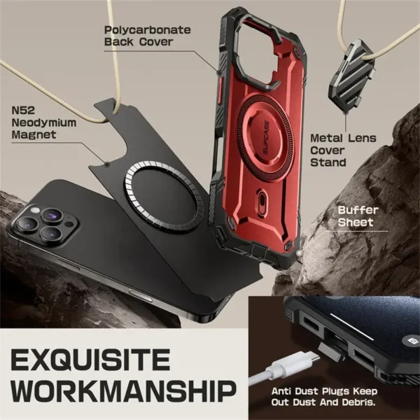 For iPhone 16 Pro Max Case 6.9 "sup case ub mag xt schwere robuste starke magnetische Handy hülle mit Kamera abdeckung Ständer 4