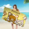 R-Rilakkuma Beach Towel Colorful Bath Towels for Girl Microfiber Quick Dry Custom Sand Free Beach Yoga Spa Gym Pool 6