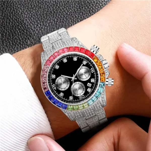 Luxus Männer Bunte Uhren Gold Silber Große Zifferblatt Mann Armbanduhr Sport Business Männlich Uhr Relogio Masculino 4