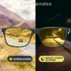 Top Carbon faser Platz Fahren Photochrome Polarisierte Sonnenbrille Männer Tag Nacht Vision Brille sonnenbrille gafas de sol hombre