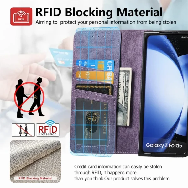 2 in 1 abnehmbare Reißverschlusskarten Solt Wallet Handyhülle für Samsung Galaxy Z Fold 6 5 4 3 Fold6 Fold5 Fold4 Fold3 5G Lederhülle 5