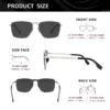 KINGSEVEN 2025, klassische polarisierte Sonnenbrille für Männer und Frauen, quadratischer Legierungsrahmen, Antireflexionsbrille, Luxusbrille 4