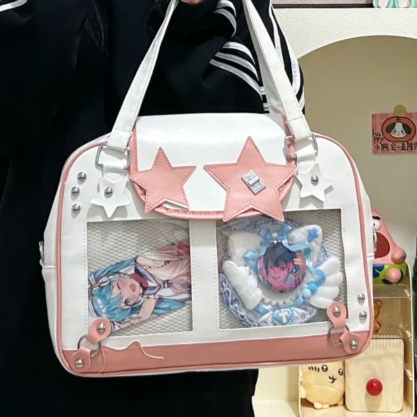 Y2K Fashion Star Ita Bag Lolita Girl Umhängetasche Damen DIY Display Transparente Tasche Umhängetasche Handtasche im japanischen Stil