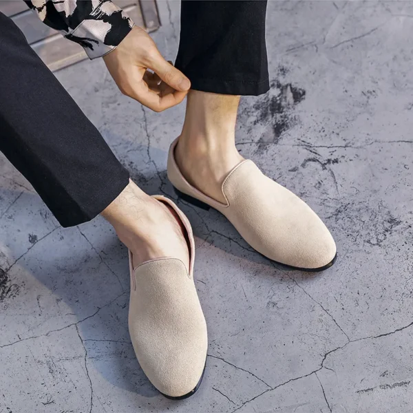 Herren-Freizeitschuhe, Wildleder, echtes Leder, Herren-Slipper, Party, Hochzeit, Loafer, Mokassins, Herren, leicht, bequem, zum Fahren 4