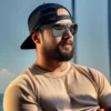MAXJULI XL Big Wide Head Herren-Sonnenbrille in dunklem Schwarz für Herren, extra große quadratische Sonnenbrille W8004 2