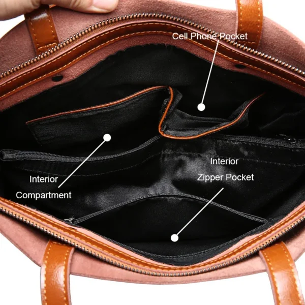 Kuh Leder Tasche Damen Echtes Leder Handtaschen Große Frauen Tasche Große Vintage Weibliche 2023 Büro Hand Schulter Taschen Für Frauen Tote 5