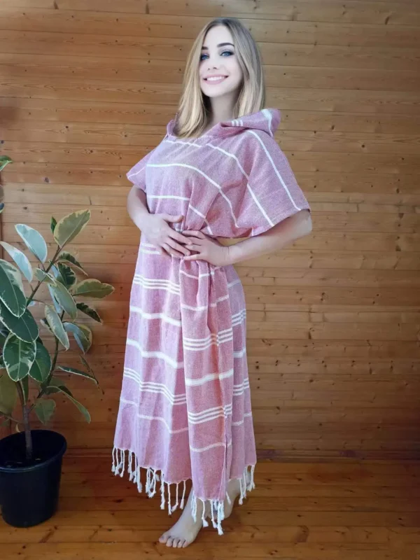 Türkisches tragbares Strandtuch, sanddichte Baumwolle, großer Surf-Poncho, Kapuzen-Neoprenanzug, Wickeltuch, schnell trocknender, sanddichter Bademantel 4