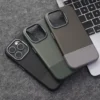Luxus Business Hit Color Relief Ledertasche für iPhone 16 Plus 15 14 13 Pro Max magnetische kabellose Lade Legierung Objektivabdeckung