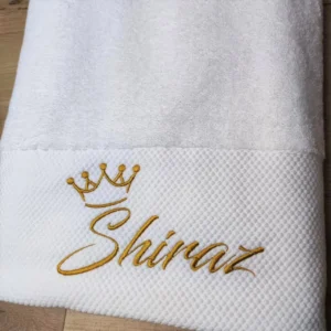 10 Farben individuelle Handtuch-Stickerei, personalisierte Handtücher, Krone mit Namen, Spa, Schönheitssalon, Logo, Schwarz, Lila, Rosa, Weiß
