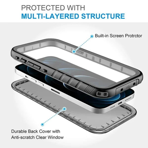 SPORTLINK Wasserdichte magnetische Hülle für iPhone 16/13/14/15 Pro Max Magsafe Wireless Charger Ganzkörper stoßfeste Schutzhülle 4