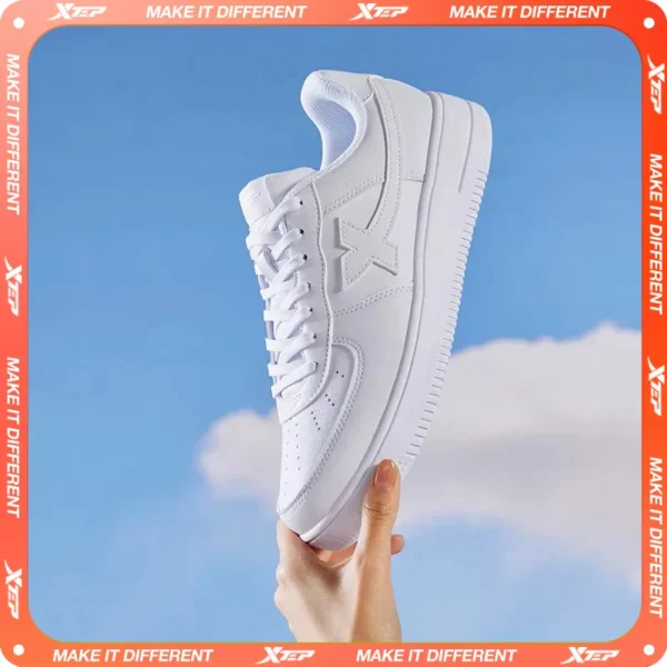 Xtep Frauen Männer Skateboard Schuhe Non-Slip Casual Weiß Paar Skate Turnschuhe Männlich Weiblich Luxus Marke Schuhe 881219319851 2