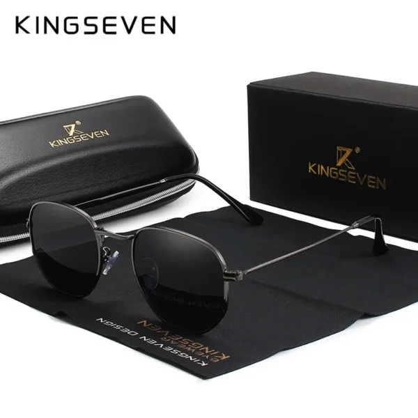 KINGSEVEN Marke Reflektierende Sonnenbrille Männer Hexagon Retro sonnenbrille Freizeit Gläser Oculos Gafas De Sol Shades 2