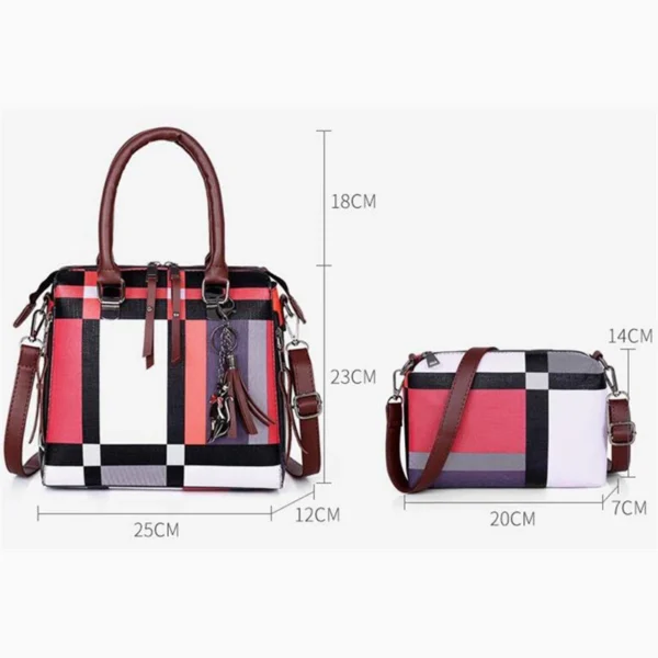 Luxushandtaschen, karierte Damentaschen, Designer-Quasten-Geldbörsen-Handtaschen, Set 4-teilige Tasche, zusammengesetzte Messenger-Damentasche 6