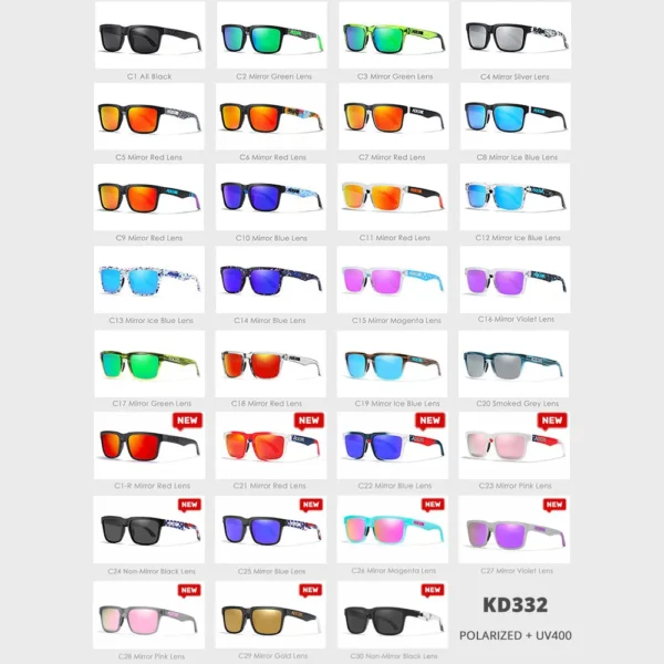 2024 Hochwertige Kdeam-polarisierte Sonnenbrille für Männer und Frauen, modisch, Unisex, Marke, beliebt, trendig, Outdoor-Brille, rote Linse 4