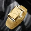 Top Marke herren Uhren Luxus Fashion Square Quarz Armbanduhr Wasserdicht Kalender Silber Gold Uhr für Männer Reloj Hombre 2