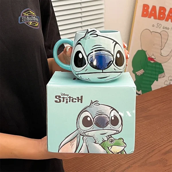 Disney Stich Neue Nette Mädchen Hohe Schönheit Mode Cartoon Kreative Muster Paar Milch Kaffee Keramik Becher Hause Schlafsaal Geschenk Tasse 3