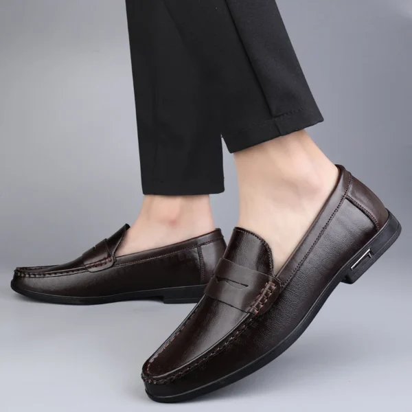 Echtes Leder Männer Schuhe Casual Männer Müßiggänger Atmungsaktive Büro Formale Schuhe Männer Designer Slip on Driving Schuhe Plus Größe 38-46 4