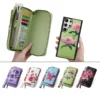 Armband Reiß verschluss Brieftasche Karten Solt Blume Handy tasche für Samsung Galaxy S23 Ultra S22 plus Note 20 Hands ch laufe abnehmbare Abdeckung