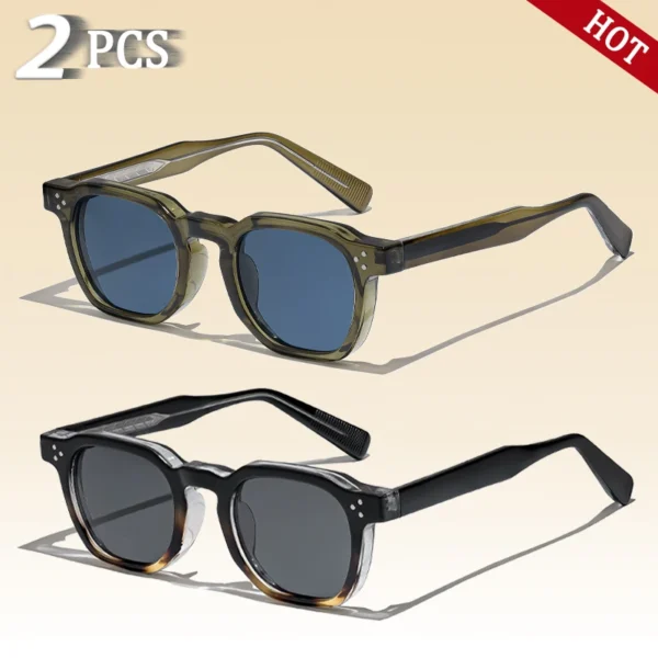 CATERSIDE Neue Retro-Punk-Männer-Sonnenbrille, quadratisch, personalisiertes Design, Brille, Damenmode, Partybrille, Festival, Geschenk, 2-teilig 4