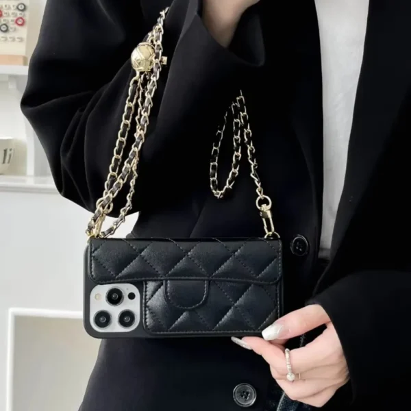 Brieftasche mit Kartensteckplatz-Halter, Umhängetasche für iPhone 16 Pro Max 15 14 Plus 13 12 11, verstellbares Lanyard aus PU-Leder 2