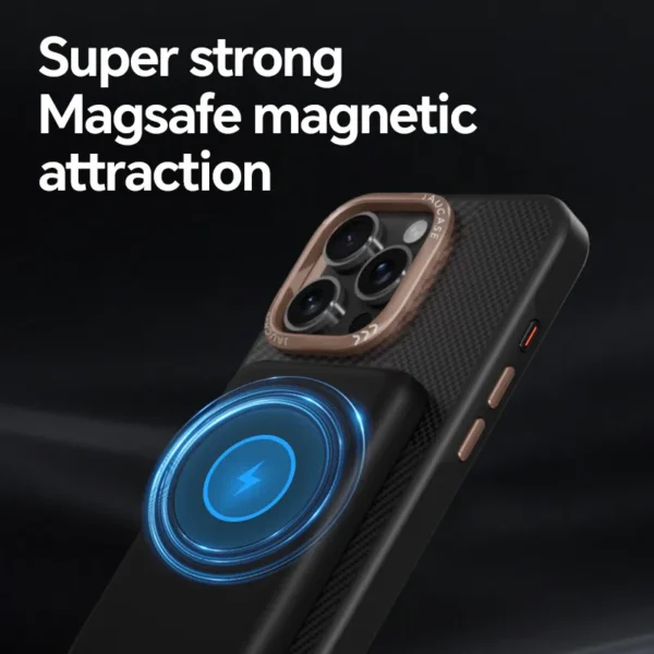 Für iPhone 15 16 Pro Max Hülle X-Level Kohlefasermuster Textur + TPU Anti-Fingerabdruck Anti-Fall-Schutz Rückseite 2