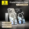 Baseus Magnetische Hülle für iPhone 16 Pro Max, schlanke, dünne Handyhülle, transparente Abdeckung für iPhone 16 Pro Plus, magnetische Rückseite