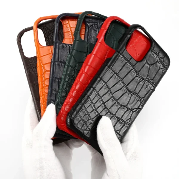 100 % natürliche Krokodilleder-Handyhülle für iPhone 16 15 Pro Max 14 12 Pro Max 13Pro 16 Plus 15Pro 16Pro 14Plus Luxus-Cover 6