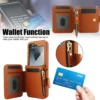 Umhängetasche mit Handschlaufe und Kartenhalter, Handyhülle für Samsung Galaxy Z Flip 6, 5, 4, 3, Flip6, Flip5, Flip4, Flip3, Lederhülle 2
