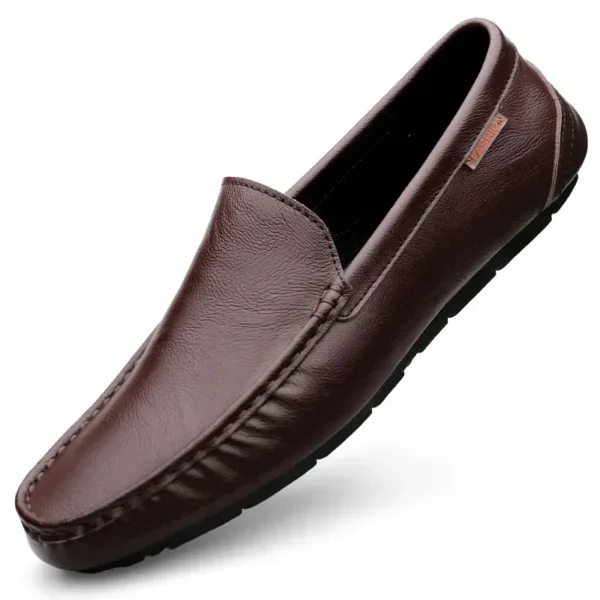 Echtes Leder Herren Freizeitschuhe Leichte Wanderschuhe Atmungsaktive Abendschuhe Slip on Herren Loafer Fahrschuhe Mokassins 2