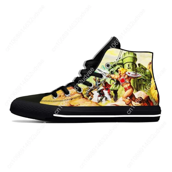 Masters Of The Universe Cartoon Skeletor He-Man Lässige Stoffschuhe High Top Leichte Atmungsaktive 3D-Druck Männer Frauen Turnschuhe 5