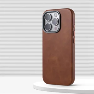 Luxus Business Retro Leder Magnetische Telefon Fall Für iPhone 16 Plus 15 14 13 Pro Max MagSafe Legierung Objektiv Drahtlose Lade abdeckung