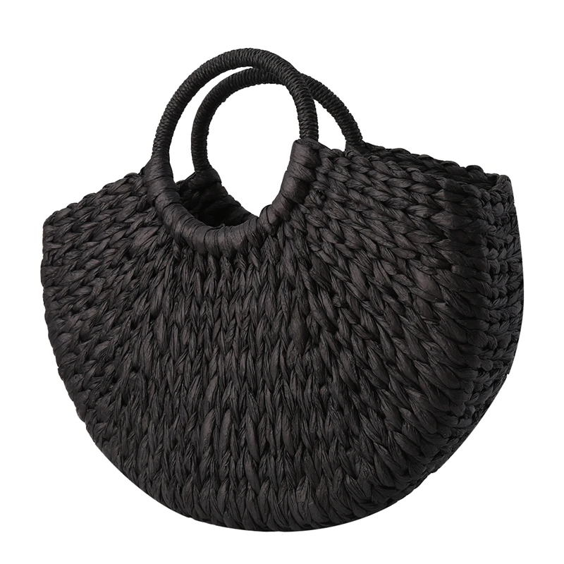 Frauen Neue Imitation Stroh Handtaschen Frau Handarbeit Gewebt Korb Rattan Handtasche Für Femme Damen Einfache Alle-Spiel Handtasche 6