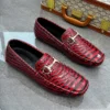 Hochwertige Schlangen leder Herren Slipper grün Luxus Herren Freizeit schuhe Komfort leichte Macasin Schuhe für Herren plus Größe 48 4