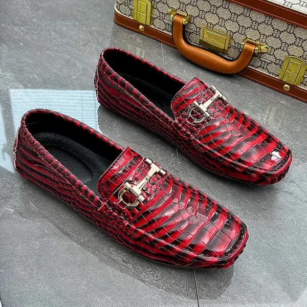 Hochwertige Schlangen leder Herren Slipper grün Luxus Herren Freizeit schuhe Komfort leichte Macasin Schuhe für Herren plus Größe 48 4