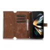 Leder-Geldbörse mit Reißverschluss, Kartensteckplatz, Handyhülle für Samsung Galaxy Z Fold 6, 5, 4, 3, Fold 6, 5G, Bildschirmschutz mit Standfunktion 6