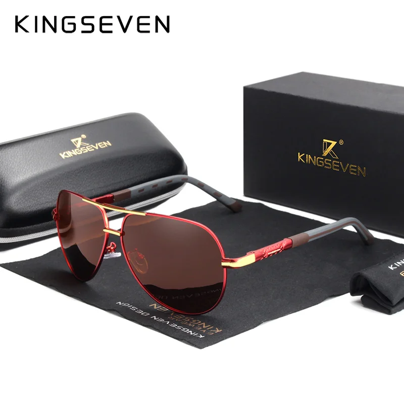 KINGSEVEN Männer Vintage Aluminium Polarisierte Sonnenbrille Klassische Marke sonnenbrille Beschichtung Objektiv Fahren Brillen Für Männer/Frauen 3