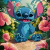 Stitch Lilo & Stitch 5D-Diamant-Malerei-Set zum Selbermachen, Diamant-Stickerei, Kreuzstich, handgefertigte Kunst, Geschenk, Basteln, Heimdekoration
